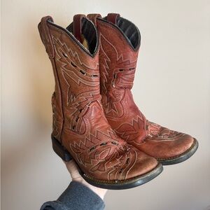 Dan Post Sidewinder 1.5 Red Leather Square Toe DPC-2905 Boots Little Kids 4-7